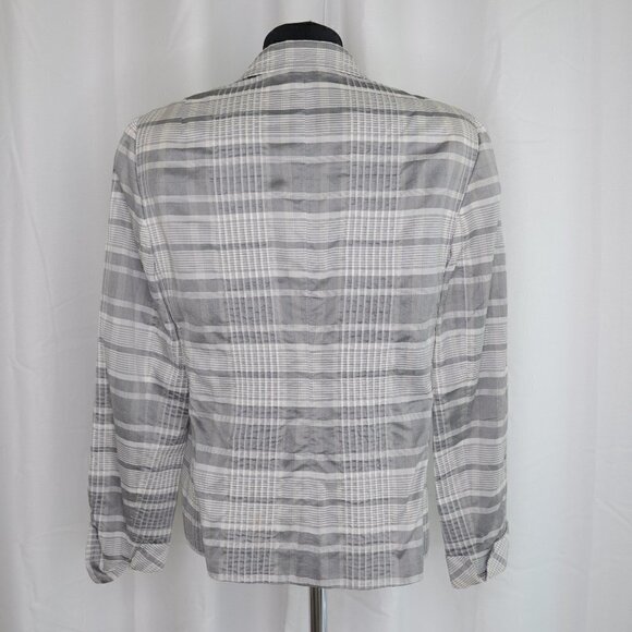 Akris Punto Silk Plaid Blazer Sz 10 - Picture 2 of 7